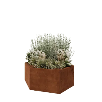 Corten-teräksinen istutuslaatikko - Kuusikulmaiset - 159,3 x 138,6 x 60 cm - Ilman pohjalevyä