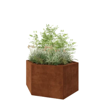 Corten-teräksinen istutuslaatikko - Kuusikulmaiset - 159,3 x 138,6 x 80 cm - Ilman pohjalevyä