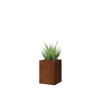 Corten-teräksinen istutuslaatikko - Neliönmuotoiset - 30 x 30 x 40 cm - Pohjalevyllä