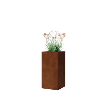 Corten-teräksinen istutuslaatikko - Neliönmuotoiset - 30 x 30 x 60 cm - Pohjalevyllä