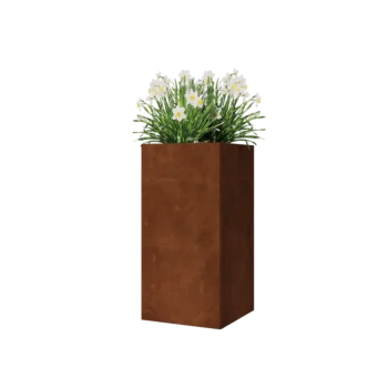 Corten-teräksinen istutuslaatikko - Neliönmuotoiset - 40 x 40 x 80 cm - Ilman pohjalevyä