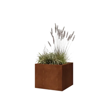 Corten-teräksinen istutuslaatikko - Neliönmuotoiset - 50 x 50 x 40 cm - Pohjalevyllä