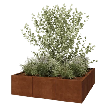 Corten-teräksinen istutuslaatikko XXL - Neliönmuotoiset - 150 x 150 x 40 cm - Ilman pohjalevyä