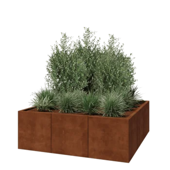 Corten-teräksinen istutuslaatikko XXL - Neliönmuotoiset - 150 x 150 x 50 cm - Ilman pohjalevyä