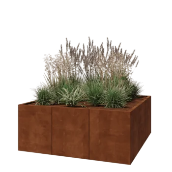 Corten-teräksinen istutuslaatikko XXL - Neliönmuotoiset - 150 x 150 x 60 cm - Ilman pohjalevyä