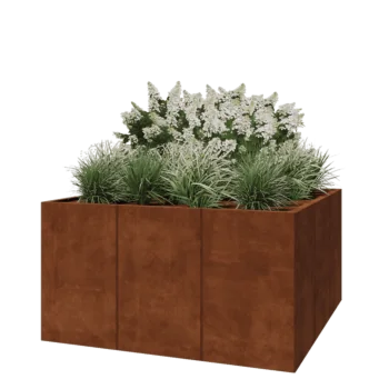 Corten-teräksinen istutuslaatikko XXL - Neliönmuotoiset - 150 x 150 x 80 cm - Ilman pohjalevyä