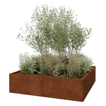 Corten-teräksinen istutuslaatikko XXL - Neliönmuotoiset - 160 x 160 x 40 cm - Ilman pohjalevyä