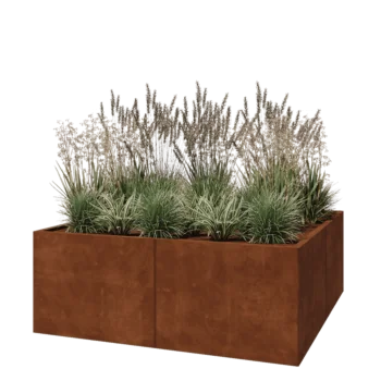 Corten-teräksinen istutuslaatikko XXL - Neliönmuotoiset - 160 x 160 x 60 cm - Ilman pohjalevyä