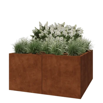 Corten-teräksinen istutuslaatikko XXL - Neliönmuotoiset - 160 x 160 x 80 cm - Ilman pohjalevyä