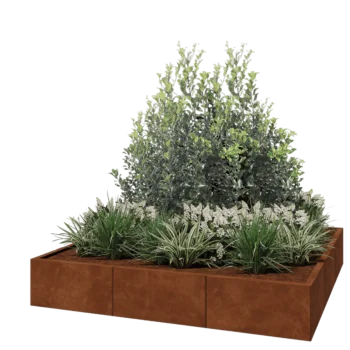 Corten-teräksinen istutuslaatikko XXL - Neliönmuotoiset - 180 x 180 x 30 cm - Ilman pohjalevyä