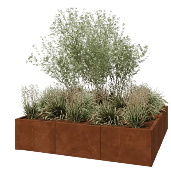 Corten-teräksinen istutuslaatikko XXL - Neliönmuotoiset - 180 x 180 x 40 cm - Ilman pohjalevyä