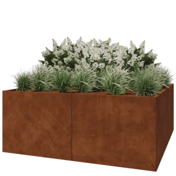 Corten-teräksinen istutuslaatikko XXL - Neliönmuotoiset - 200 x 200 x 80 cm - Ilman pohjalevyä