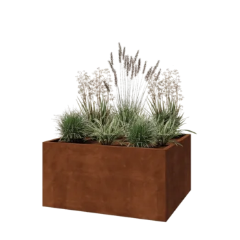 Corten-teräksinen istutuslaatikko - Suorakaiteen muotoiset - 120 x 100 x 60 cm - Pohjalevyllä