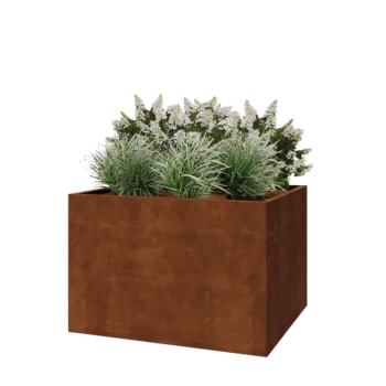 Corten-teräksinen istutuslaatikko - Suorakaiteen muotoiset - 120 x 100 x 80 cm - Pohjalevyllä