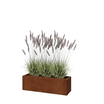 Corten-teräksinen istutuslaatikko - Suorakaiteen muotoiset - 100 x 30 x 30 cm - Pohjalevyllä
