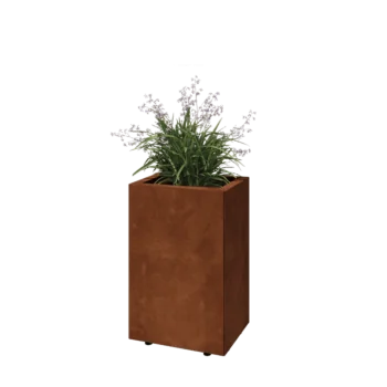 Corten-teräksinen istutuslaatikko - Suorakaiteen muotoiset - 40 x 30 x 60 cm - Pohjalevyllä - Jaloilla