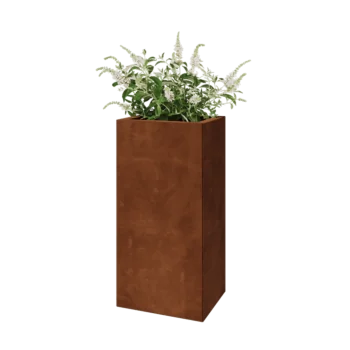 Corten-teräksinen istutuslaatikko - Suorakaiteen muotoiset - 40 x 30 x 80 cm - Pohjalevyllä