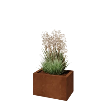 Corten-teräksinen istutuslaatikko - Suorakaiteen muotoiset - 50 x 30 x 30 cm - Pohjalevyllä