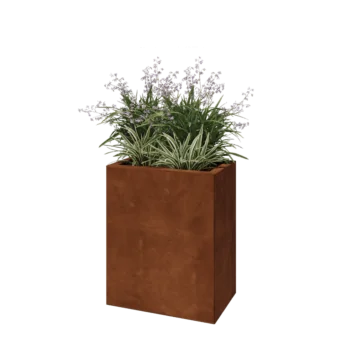 Corten-teräksinen istutuslaatikko - Suorakaiteen muotoiset - 50 x 30 x 60 cm - Pohjalevyllä