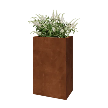 Corten-teräksinen istutuslaatikko - Suorakaiteen muotoiset - 50 x 30 x 80 cm - Pohjalevyllä