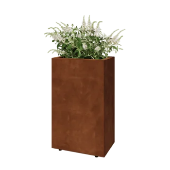 Corten-teräksinen istutuslaatikko - Suorakaiteen muotoiset - 50 x 30 x 80 cm - Pohjalevyllä - Jaloilla