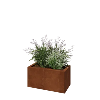 Corten-teräksinen istutuslaatikko - Suorakaiteen muotoiset - 60 x 30 x 30 cm - Pohjalevyllä