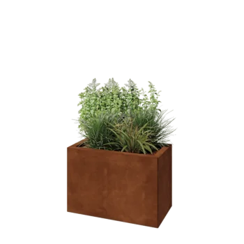 Corten-teräksinen istutuslaatikko - Suorakaiteen muotoiset - 60 x 30 x 40 cm - Pohjalevyllä