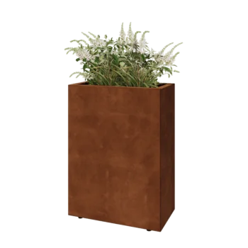 Corten-teräksinen istutuslaatikko - Suorakaiteen muotoiset - 60 x 30 x 80 cm - Pohjalevyllä - Jaloilla