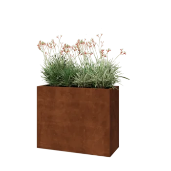 Corten-teräksinen istutuslaatikko - Suorakaiteen muotoiset - 100 x 40 x 80 cm - Pohjalevyllä