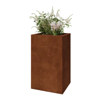 Corten-teräksinen istutuslaatikko - Suorakaiteen muotoiset - 50 x 40 x 80 cm - Pohjalevyllä