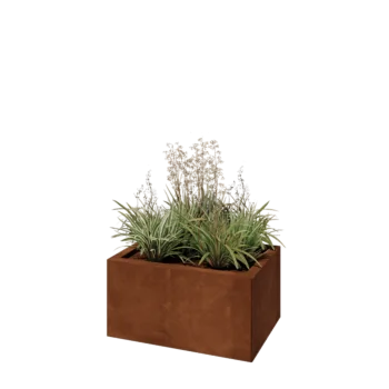 Corten-teräksinen istutuslaatikko - Suorakaiteen muotoiset - 60 x 40 x 30 cm - Pohjalevyllä