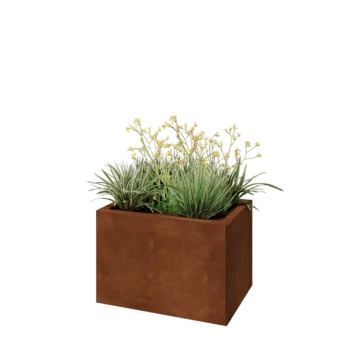 Corten-teräksinen istutuslaatikko - Suorakaiteen muotoiset - 60 x 40 x 40 cm - Pohjalevyllä