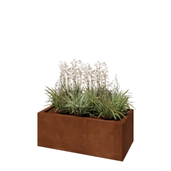 Corten-teräksinen istutuslaatikko - Suorakaiteen muotoiset - 80 x 40 x 30 cm - Pohjalevyllä