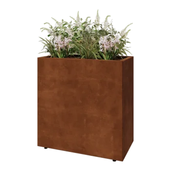 Corten-teräksinen istutuslaatikko - Suorakaiteen muotoiset - 80 x 40 x 80 cm - Pohjalevyllä - Jaloilla