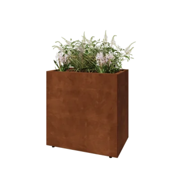Corten-teräksinen istutuslaatikko - Suorakaiteen muotoiset - 80 x 50 x 80 cm - Pohjalevyllä - Jaloilla