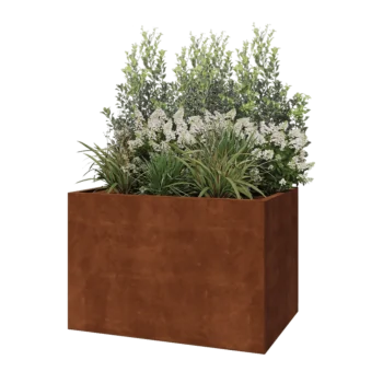 Corten-teräksinen istutuslaatikko - Suorakaiteen muotoiset - 120 x 80 x 80 cm - Pohjalevyllä