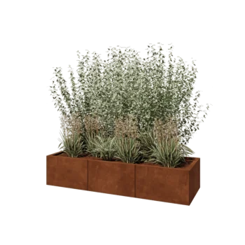 Corten-teräksinen istutuslaatikko XXL - Suorakaiteen muotoiset - 150 x 50 x 30 cm - Pohjalevyllä