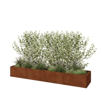 Corten-teräksinen istutuslaatikko XXL - Suorakaiteen muotoiset - 320 x 60 x 40 cm - Pohjalevyllä