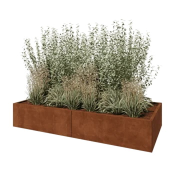 Corten-teräksinen istutuslaatikko XXL - Suorakaiteen muotoiset - 240 x 100 x 40 cm - Pohjalevyllä