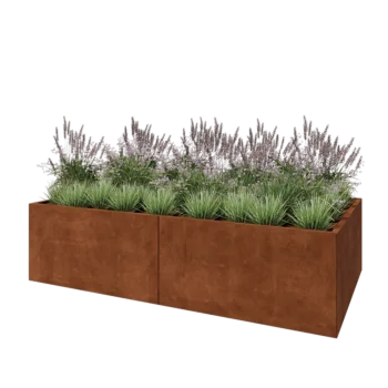 Corten-teräksinen istutuslaatikko XXL - Suorakaiteen muotoiset - 240 x 120 x 60 cm - Pohjalevyllä