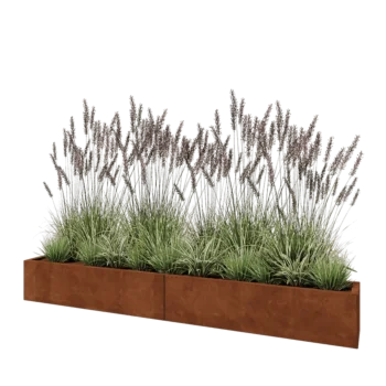 Corten-teräksinen istutuslaatikko XXL - Suorakaiteen muotoiset - 240 x 30 x 30 cm - Ilman pohjalevyä