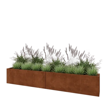 Corten-teräksinen istutuslaatikko XXL - Suorakaiteen muotoiset - 240 x 30 x 40 cm - Ilman pohjalevyä