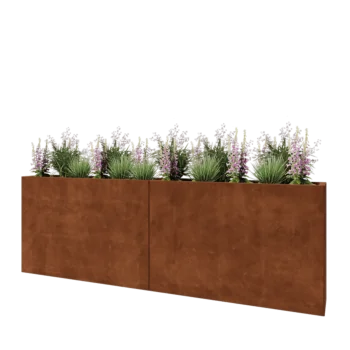 Corten-teräksinen istutuslaatikko XXL - Suorakaiteen muotoiset - 240 x 30 x 80 cm - Ilman pohjalevyä