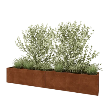 Corten-teräksinen istutuslaatikko XXL - Suorakaiteen muotoiset - 240 x 40 x 40 cm - Ilman pohjalevyä