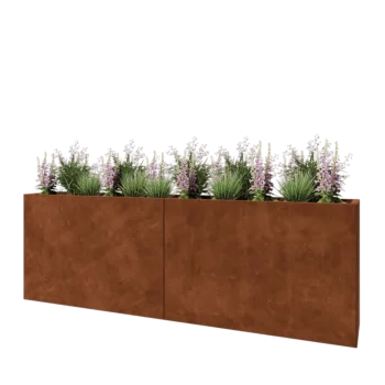 Corten-teräksinen istutuslaatikko XXL - Suorakaiteen muotoiset - 240 x 40 x 80 cm - Ilman pohjalevyä