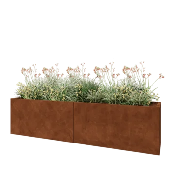 Corten-teräksinen istutuslaatikko XXL - Suorakaiteen muotoiset - 240 x 50 x 60 cm - Ilman pohjalevyä
