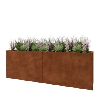 Corten-teräksinen istutuslaatikko XXL - Suorakaiteen muotoiset - 240 x 50 x 80 cm - Ilman pohjalevyä