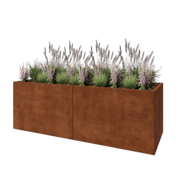 Corten-teräksinen istutuslaatikko XXL - Suorakaiteen muotoiset - 240 x 80 x 80 cm - Pohjalevyllä