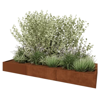 Corten-teräksinen istutuslaatikko XXL - Suorakaiteen muotoiset - 300 x 100 x 30 cm - Ilman pohjalevyä