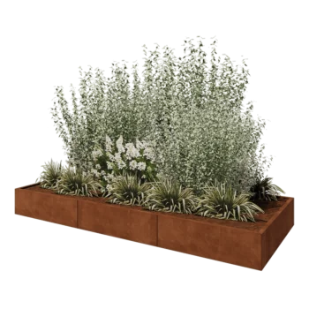 Corten-teräksinen istutuslaatikko XXL - Suorakaiteen muotoiset - 300 x 120 x 30 cm - Ilman pohjalevyä
